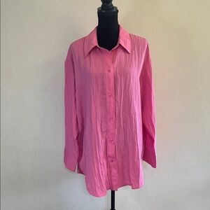 H&M Vibrant Pink Button-Down Shirt